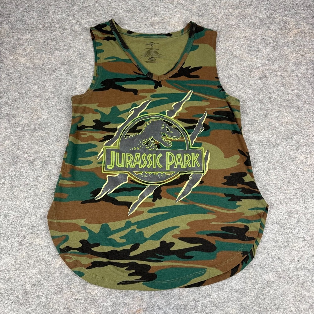 Universal Studios Jurassic Park Tank Top Camo Camouflage Womens Medium M